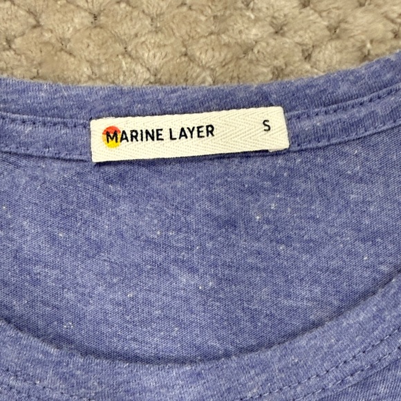 Marine Layer Blue Tee with Pink Lightning Bolt ⚡️ - Picture 2 of 6